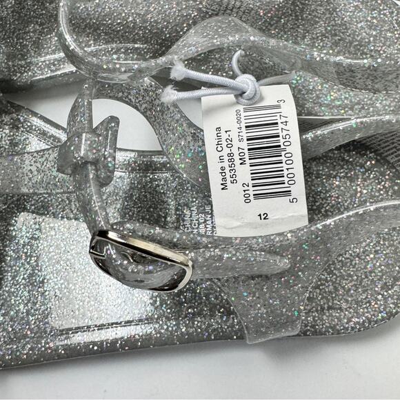 Old Navy Girls Silver Glitter Fisherman Ankle Strap Sandals Sz 12 - Picture 9 of 10